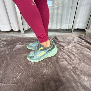 Hoka Challanger Kaha 2 trail running waterproof Sneakers in Teal and Lime